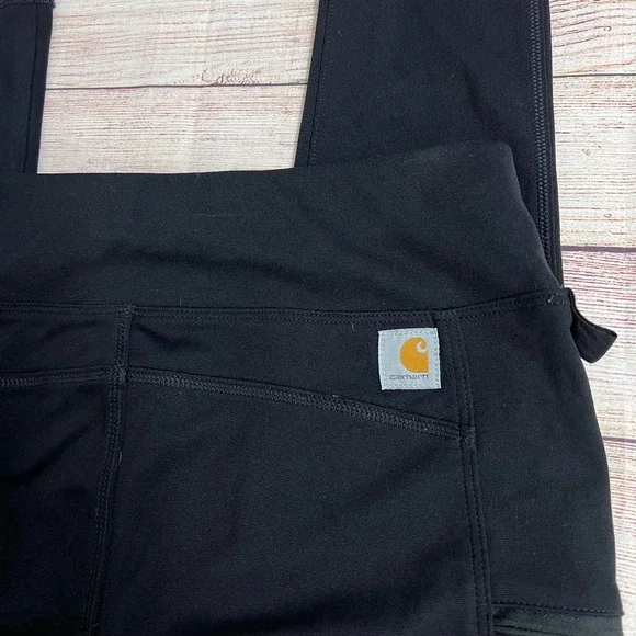 Carhartt Force Utility Leggings Women Size Small Fitted Black Cargo Pockets - Picture 11 of 12